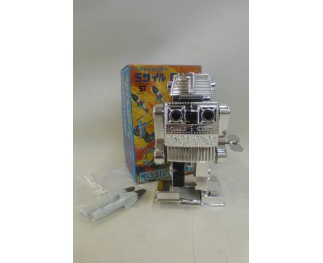 A boxed mechanical missile robot made by TPS, Japan. 