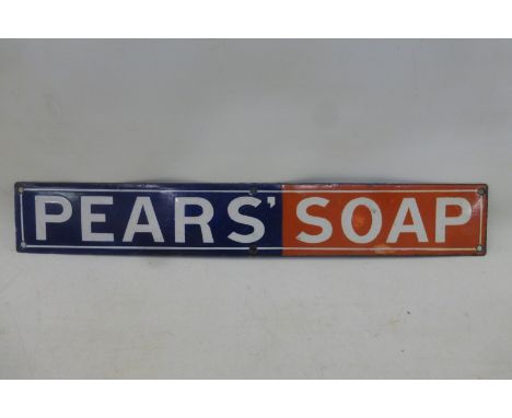 A Pears' Soap enamel strip sign, 18 1/2 x 2 3/4".
