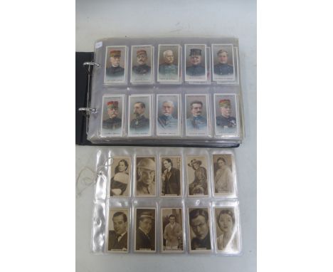 An album of cigarette cards including Wills 'Cricketers' 2nd series, and 'Allied Army Leaders'.