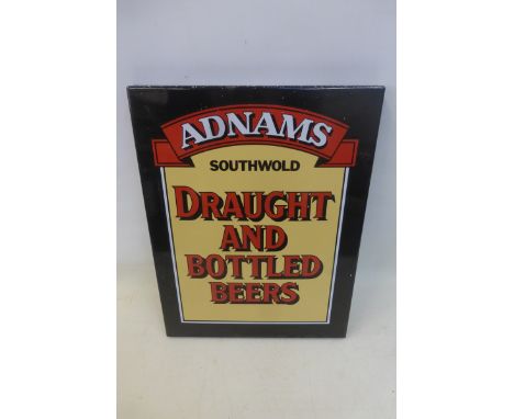An Adnams Southwold Draft and Bottled Beers rectangular enamel sign, 13 x 17".
