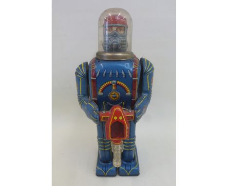 A 1950s Japanese tinplate Space Conqueror Astronaut Robot by Dayia.