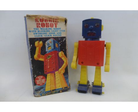 A boxed Mor Toys Robbie Robot, by Mort Alexander Limited, made in Hong Kong. 