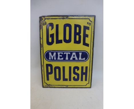 A Globe Metal Polish small enamel sign, 5 x 7".