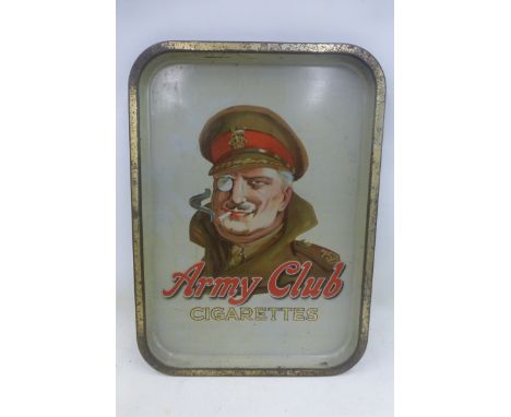 An Army Club Cigarettes pictorial advertising rectangular tray, 13 x 18".