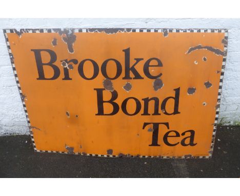 A large Brooke Bond Tea rectangular enamel sign, 60 x 40". 