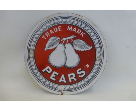 A small Pears enamel sign 7" diameter. 
