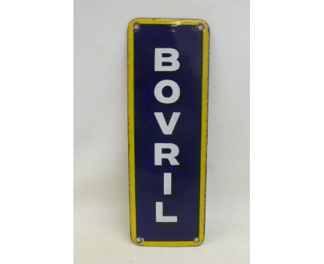 A rare Bovril enamel finger plate, in superb condition, 3 x 9".