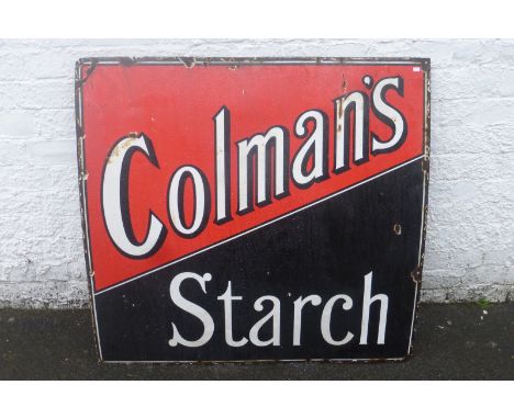 A large Colman's Starch rectangular enamel sign, 38 x 36". 