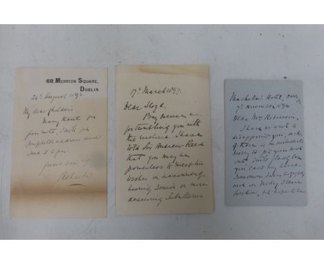 A letter from F.M. Lord Roberts, 24th August 1893, Dublin, and two further letters from him in Dover, the first to Mrs Robins