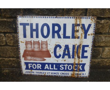 A Thorley Cake part pictorial rectangular enamel sign, 32 x 27". 