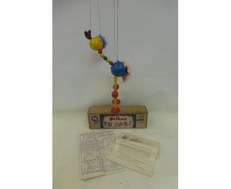 A boxed early 1950s 'Ostrich' Pelham Puppet with original instructions.