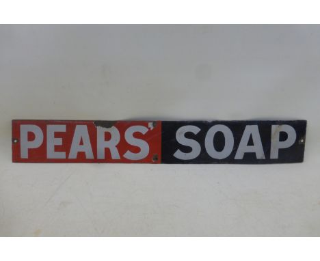A Pears' Soap enamel strip sign, 18 1/2 x 2 3/4".