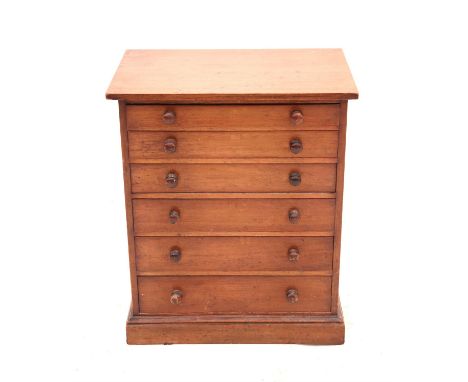 19th century mahogany collectors chest of six graduated drawers W38 x D24 x H46cmCondition Report:  Inside all draws there is