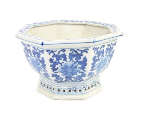 Blue and white planter 35cm Dia