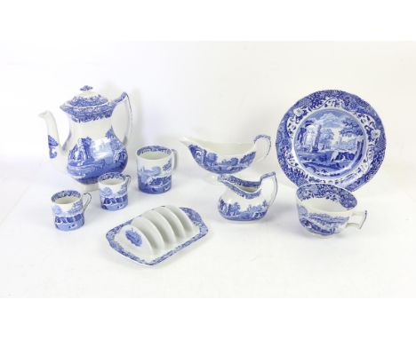 Extensive collection of Spode Italian dinner and tea ware to include, 10 dinner plates, 26cm, 12 soup bowls 23cm, 11 desert p