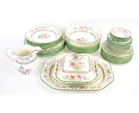 Copeland Spode Chinese Rose pattern part dinner service, to include three tureens and covers, large platter, 9 bowls, 1 large