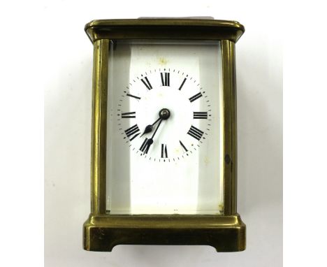 A brass cased carriage clock