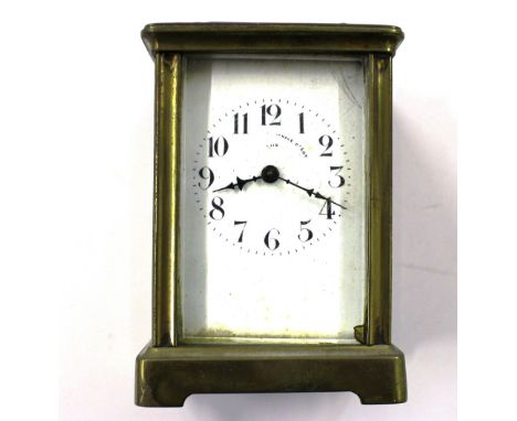 A French brass cased carriage clock