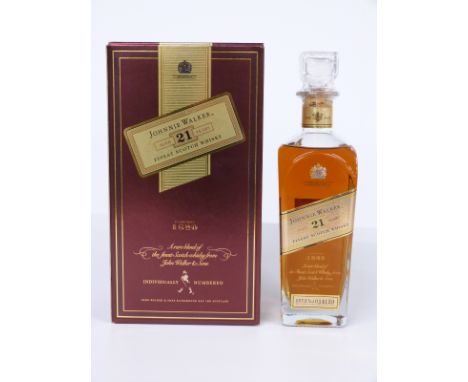 Johnnie Walker 21 year old finest Scotch whisky, bottle number 014139 70cl, 43% vol, in original box.&nbsp;