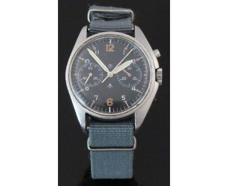 CWC British military RAF pilot's chronograph wristwatch with luminous hands, Arabic numerals, inset subsidiary dials, T and m
