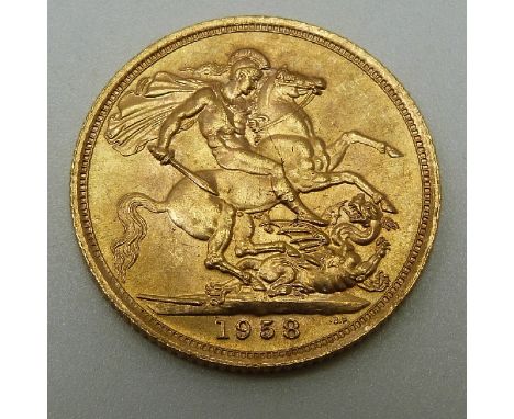 Elizabeth II first head 1958 gold full sovereign&nbsp;