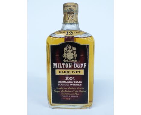 Milton-Duff 12 year old Glenlivet Highland malt Scotch whisky, 26 2/3 fl oz, 75% proof&nbsp;