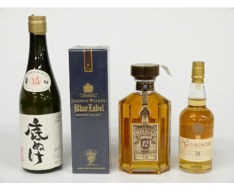 Four bottles of whisky comprising Glenkinchie 10 year old Lowland Scotch malt, 20cl, 43% vol, Imperial Classic 12 year old 35