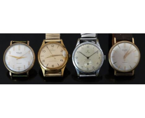 Four gentleman's wristwatches comprising Cyma Cymaflex ref. 1070 with inset subsidiary seconds dial, black hands and Arabic n