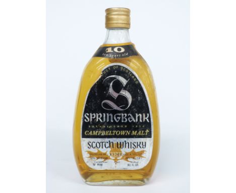 Springbank Campbeltown Malt Scotch whisky, 26 2/3 fl oz, 70% proof.