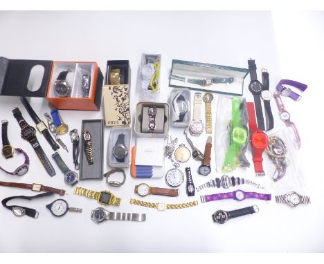 Over 40 various ladies and gentleman's wristwatches including Fossil, Sekonda, Timex etc, some in original boxes