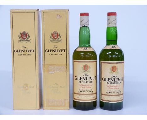 Two bottles of Glenlivet 12 year old Highland Malt Scotch whisky 75cl, 40% vol&nbsp;