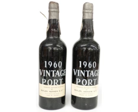 Two bottles of Butler Nephew &amp; Co 1960 vintage port.&nbsp;