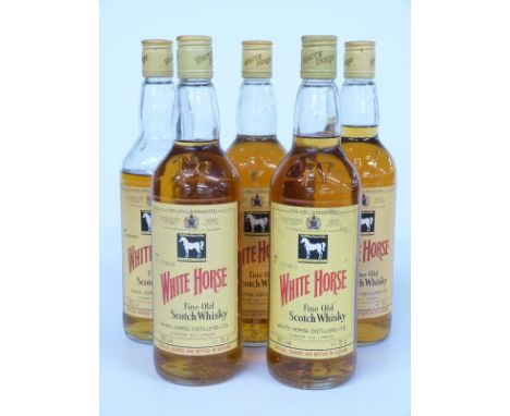 Five bottles of White Horse Scotch whisky, 75cl, 40% vol