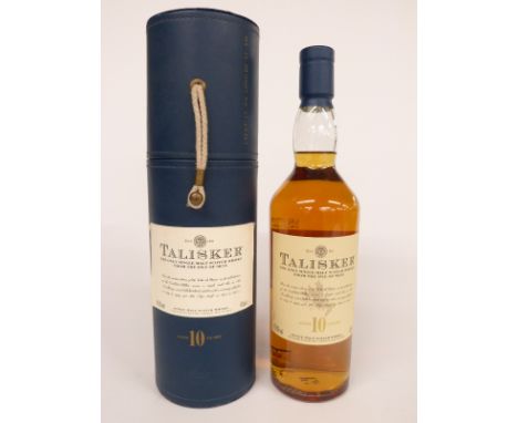 Talisker Isle of Skye 10 year old single malt Scotch whisky, 70cl, 45.8% vol, in original tube.&nbsp;&nbsp;