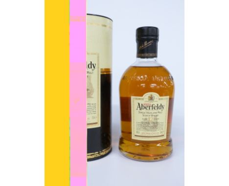 John Dewar &amp; Sons Aberfeldy 12 year old single Highland malt Scotch whisky, 70cl, 40% vol, in original tube.&nbsp;