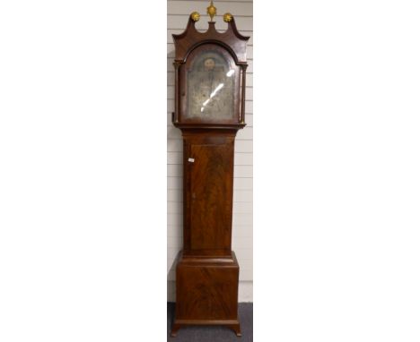 Lathe seventeenth/ early eighteenth century eight day longcase clock, the silvered 31cm arched Arabic dial showing moonphase 