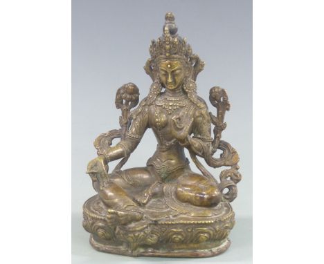 A bronze figure of the Hindu godess Tara, height 22cm