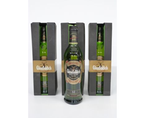 Three bottles of Glenfiddich 12 year old Special Reserve pure single malt Scotch whisky, 70cl, 40% vol, all in original boxes