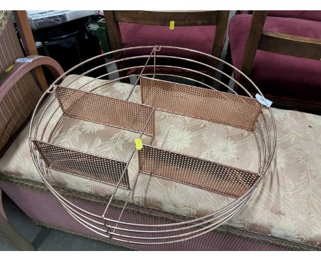 Circular copper wall mounted shelf