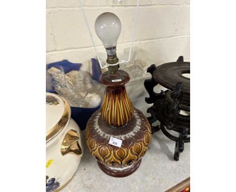 West German pottery table lamp base