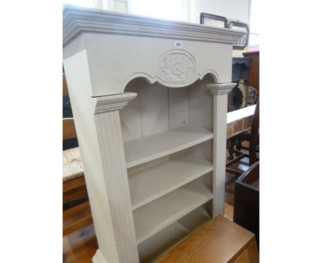 Painted wooden shelf unit 