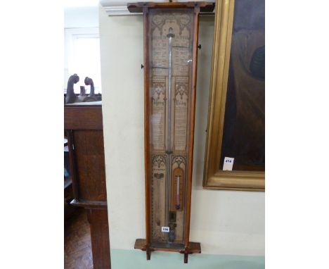 Admiral Fitzroy barometer in oak case with lozenge mark for August 1881