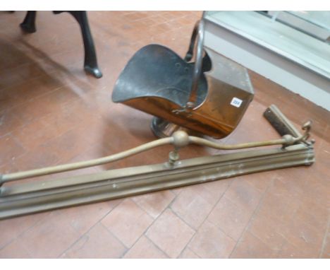 Deco copper coal helmet and fire kerb (2) 