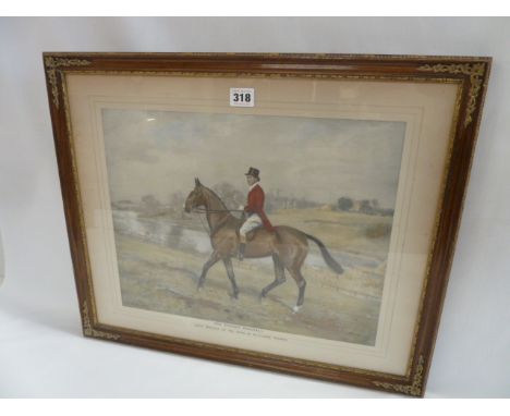 Huntsman print - 'Hon Edward Greenall, Joint Master of The Duke of Rutland's Hounds'- A G Haigh