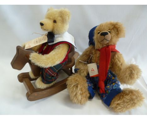 Martin Hermann 11th Sonneberg Teddy Bear on rocking horse and Clemens Spieltiere musical Teddy Bear - Martina Lehr (2) 