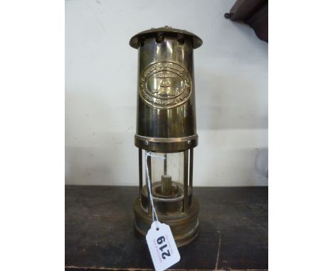 Brass miners lamp - E Thomas &amp; Williams Ltd Cambrian No 56616