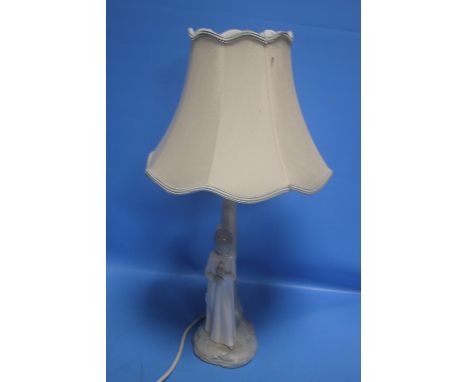 A NAO LAMP BASE WITH CREAM SHADE