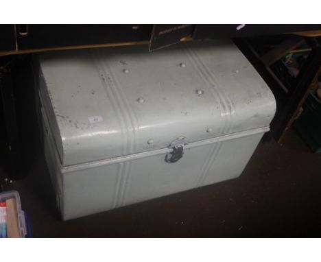 A LARGE TIN TRUNK