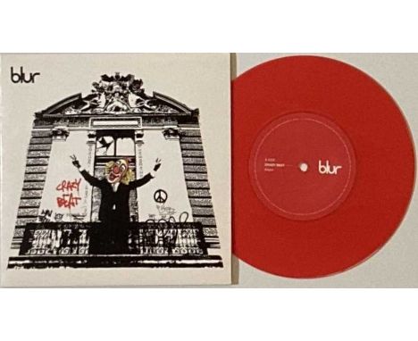 BLUR - CRAZY BEAT 7" (RED VINYL BANKSY DESIGNED SLEEVE - PARLOPHONE R 6610). Another Blur and Banksy designed rarity with the