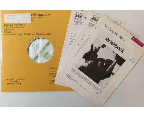 SHRIEKBACK/KILLING JOKE - IN CONCERT - 360 LP (ORIGINAL BBC TRANSCRIPTION SERVICE RELEASE - CN 4607/S). Scarce original BBC T